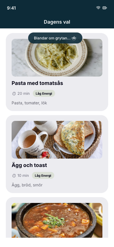 Välj recept